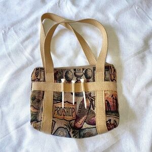 Dee Dee Vintage Golf Handbag Ball Golf Tapestry Material